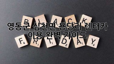 영동군 심천면 용당리 렌터카 이용 완벽 가이드